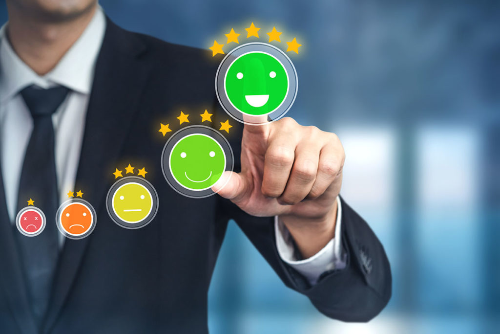 Customer Review Satisfaction Feedback Survey Concept.